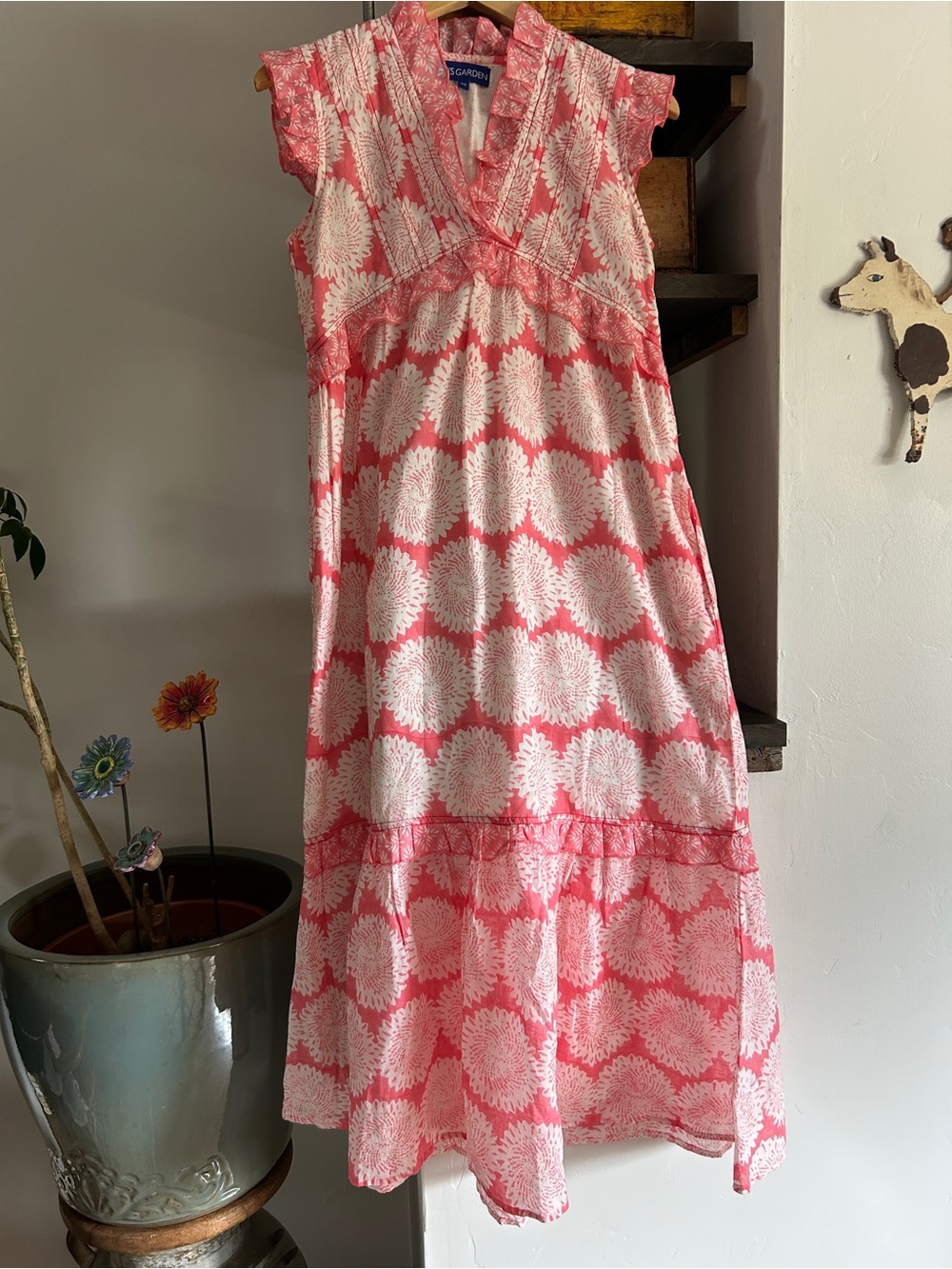 Sea Garden Pink & White Maxi Dress - Floral Print